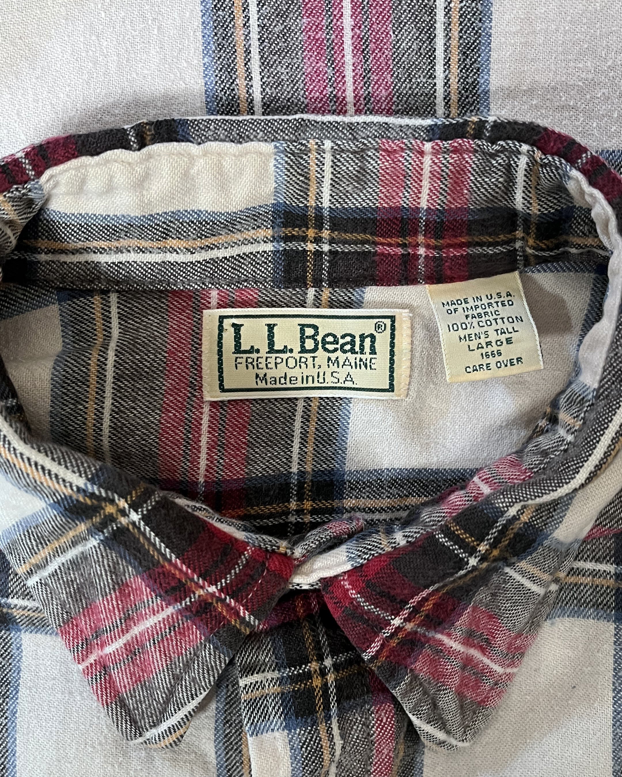 L.L. Bean Plaid Flannel Shirt - Large Tall